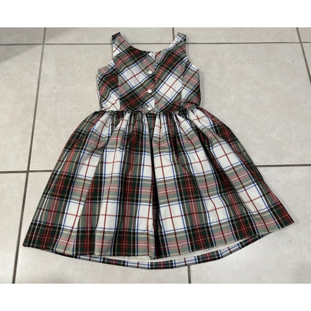 Polo Ralph Lauren Tartan Plaid Holiday Formal Dress Girl Size 10 Sleeveless - Picture 2 of 9